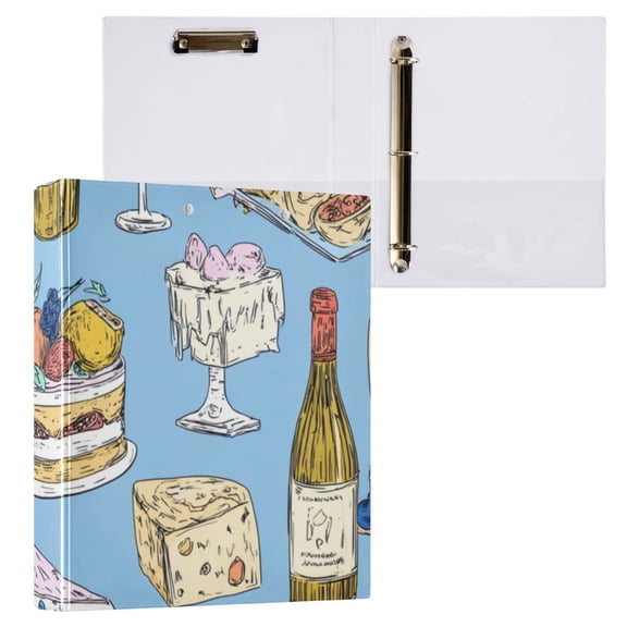 Hard Shell Ring Binder With Clip Holds 200 Sheets Office Home Organization Cake Jam Jar