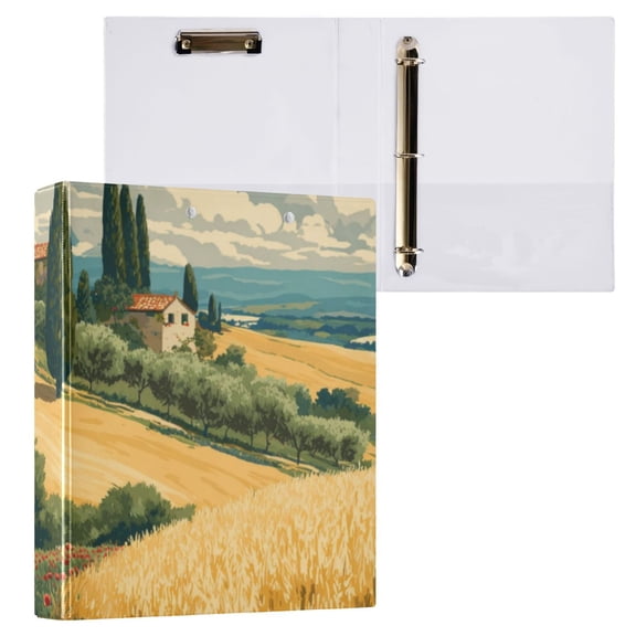 Hard Shell Ring Binder With Clip Holds 200 Sheets Office Home Organization Countryside