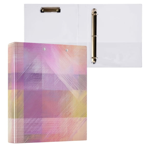 Hard Shell Ring Binder With Clip Holds 200 Sheets Office Home Organization Digital Plaid