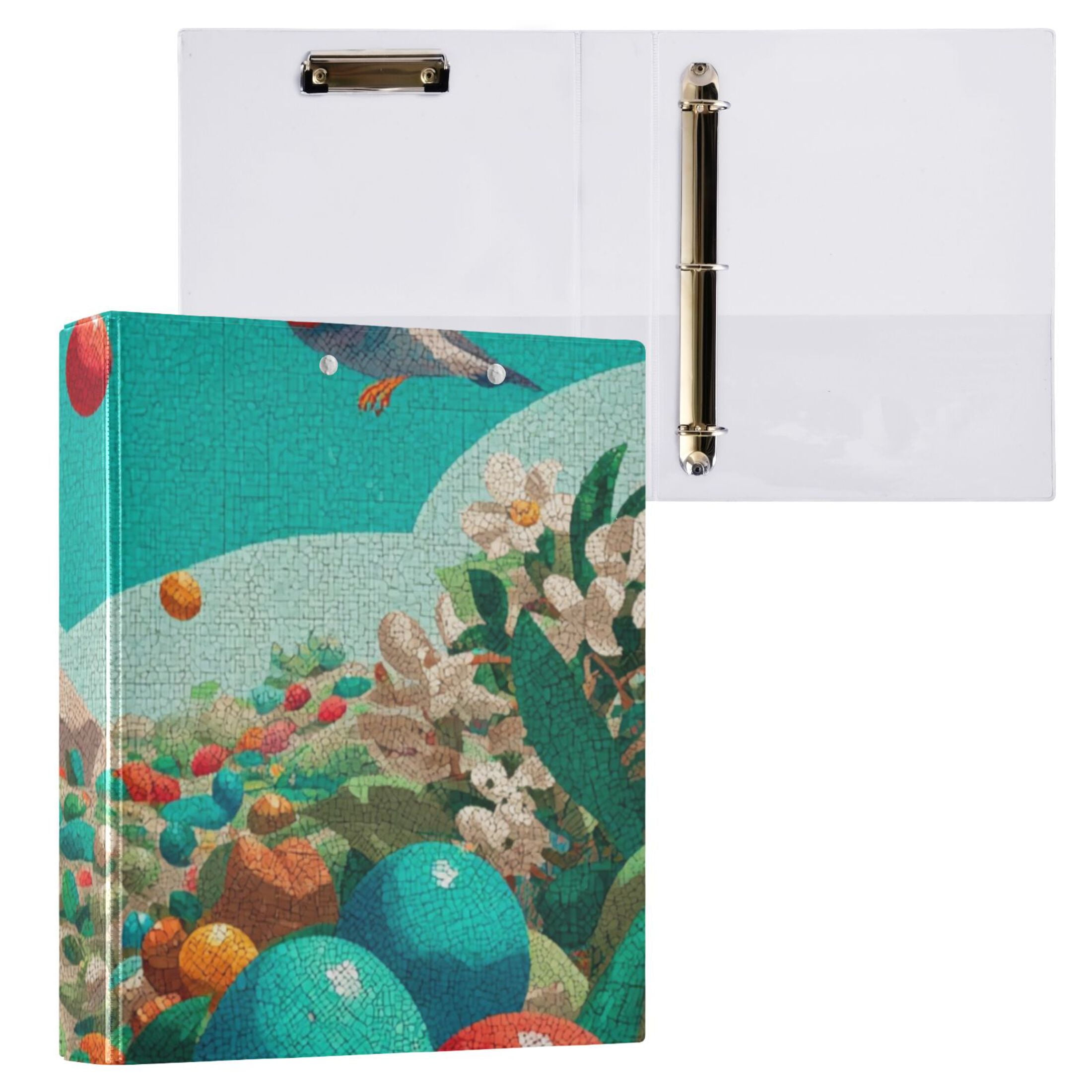 Hard Shell Ring Binder With Clip Holds 200 Sheets Office Home Organization Easter Egg Hunt