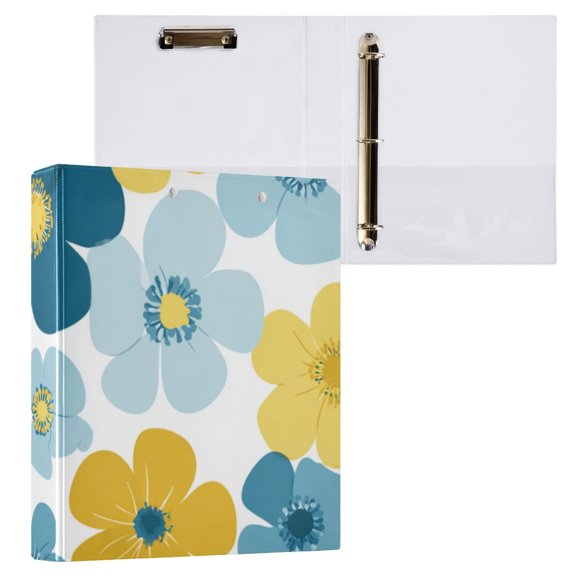 Hard Shell Ring Binder With Clip Holds 200 Sheets Office Home Organization Flat Color Background