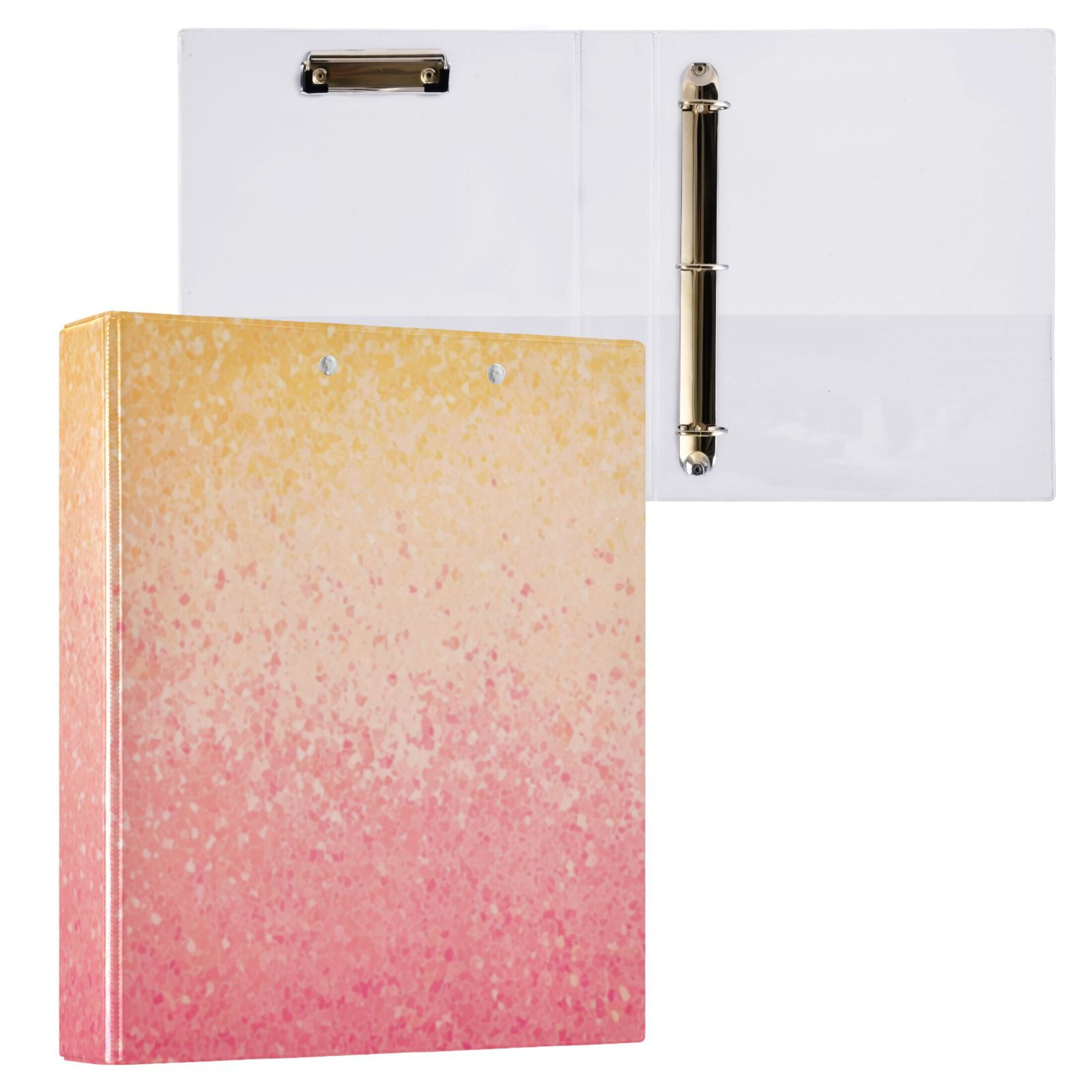 Hard Shell Ring Binder With Clip Holds 200 Sheets Office Home Organization Grainy Background