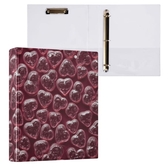 Hard Shell Ring Binder With Clip Holds 200 Sheets Office Home Organization Heart-shaped Plastic Bubble Wrap