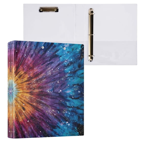 Hard Shell Ring Binder With Clip Holds 200 Sheets Office Home Organization Rainbow Colors