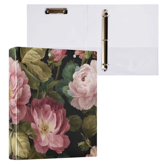 Hard Shell Ring Binder With Clip Holds 200 Sheets Office Home Organization Rococo-style
