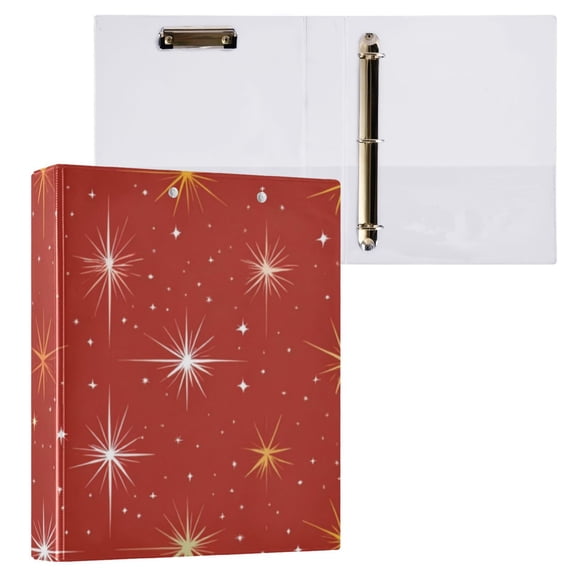 Hard Shell Ring Binder With Clip Holds 200 Sheets Office Home Organization Shinny Stars
