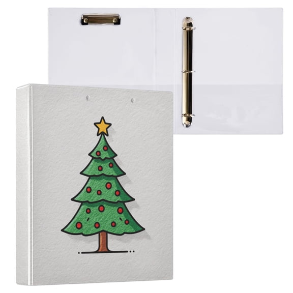 Hard Shell Ring Binder With Clip Holds 200 Sheets Office Home Organization Simple Fla Chrimas Tree