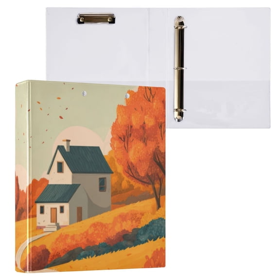 Hard Shell Ring Binder With Clip Holds 200 Sheets Office Home Organization Simple Flat Design