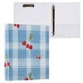 thumbnail image 1 of Hard Shell Ring Binder With Clip Holds 200 Sheets Office Home Organization Small Red Cherries, 1 of 10