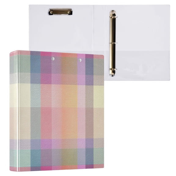 Hard Shell Ring Binder With Clip Holds 200 Sheets Office Home Organization Vibrant Pastel Hues