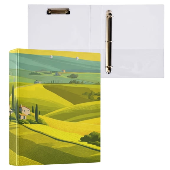 Hard Shell Ring Binder With Clip Holds 200 Sheets Office Home Organization Vineyard