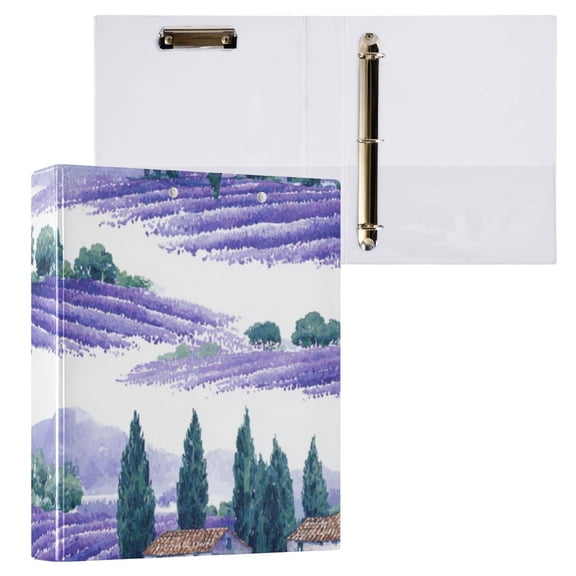 Hard Shell Ring Binder With Clip Holds 200 Sheets Office Home Organization Watercolor Pattern