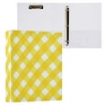 thumbnail image 1 of Hard Shell Ring Binder With Clip Holds 200 Sheets Office Home Organization Yellow Gingham Pattern, 1 of 10