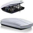 thumbnail image 1 of Hard Shell Roof Cargo Box Carrier with Security Keys,Heavy Duty Waterproof Rooftop Storage Box with Car Trunk Organize,58.3 (L) x35.4 (W) x13(H) Inches,15.5 Cubic Feet,Dual Side Opening,White, 1 of 8