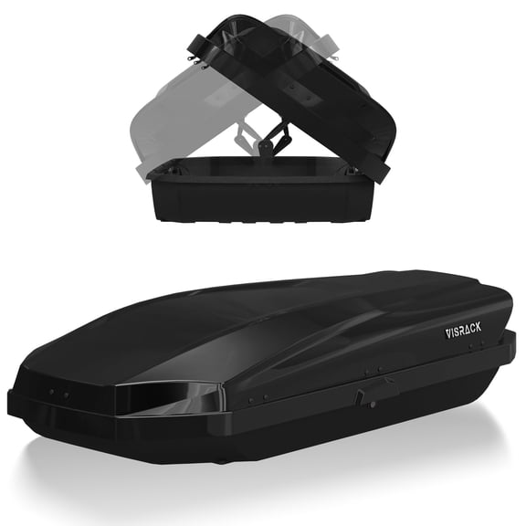 Hard Shell Rooftop Carrier, 21 Cu Ft Extra Large Roof Cargo Box with Dual-Side Opening, Secure Lock System Fits Most Roof Racks, Tool-Free Install, Fits Up to 150 lbs, Black