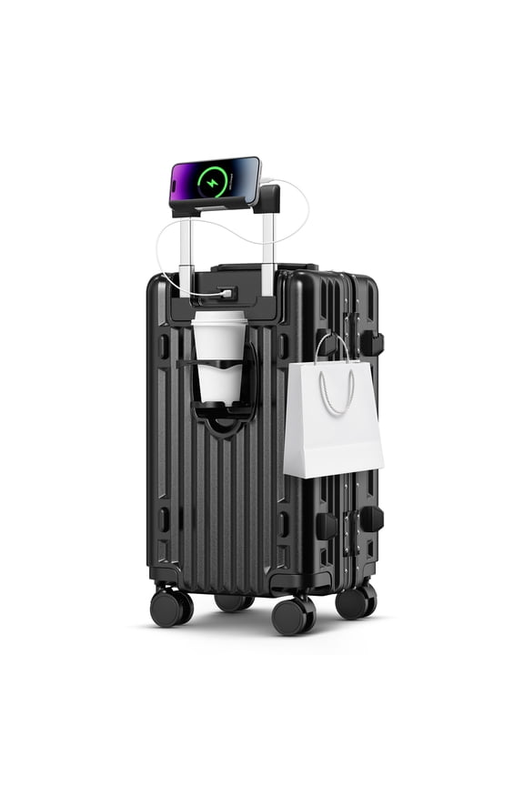 20 in Carry on Luggage, Lightweight Zipperless Aluminum Frame PC Hard Shell Suitcase with TSA Lock & 360 Spinner Wheels for Travel