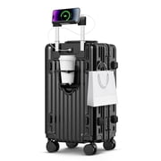 20 in Carry on Luggage, Lightweight Zipperless Aluminum Frame PC Hard Shell Suitcase with TSA Lock & 360 Spinner Wheels for Travel