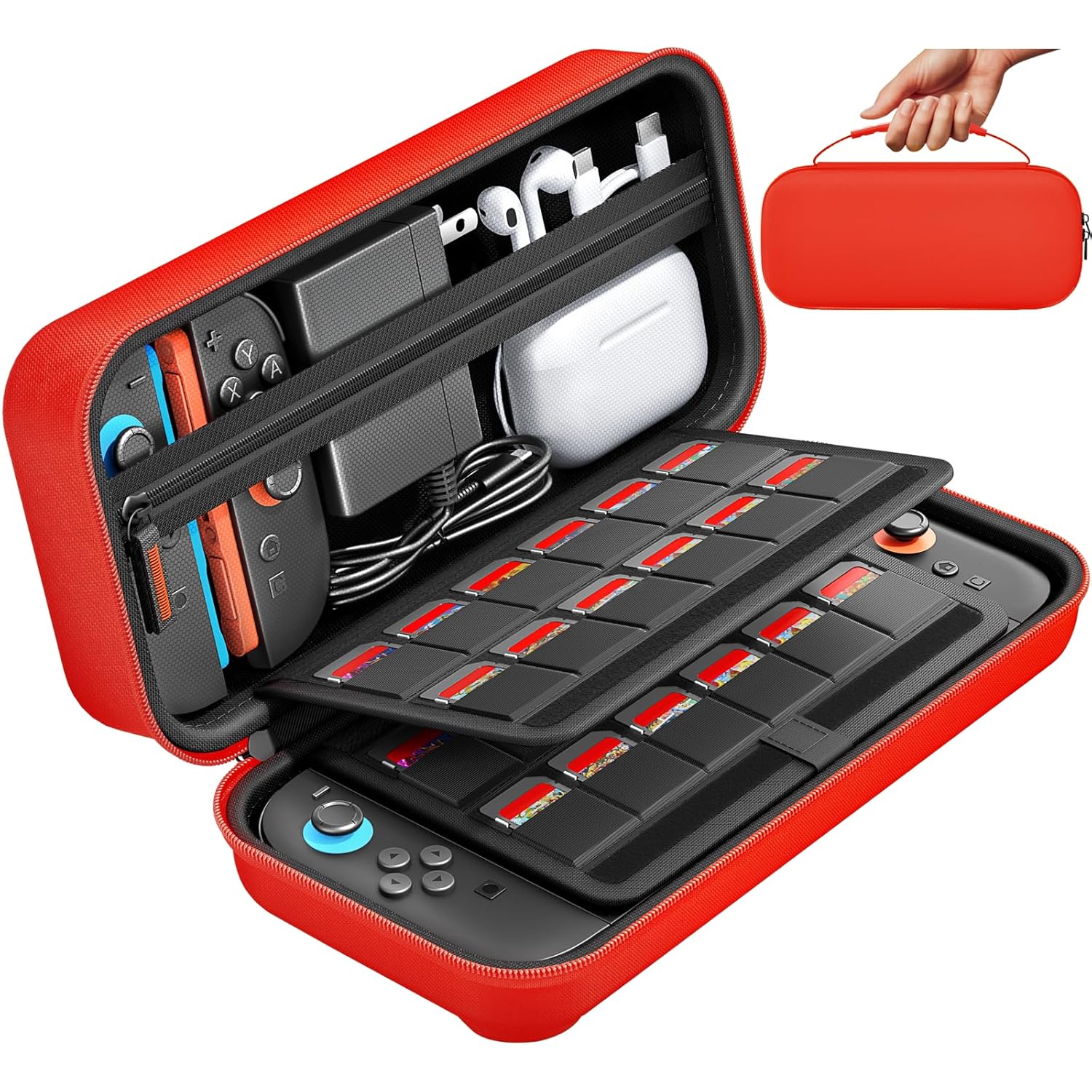 Hard Shell Switch Carrying Case for Nintendo Switch/OLED, 20 Game Card ...