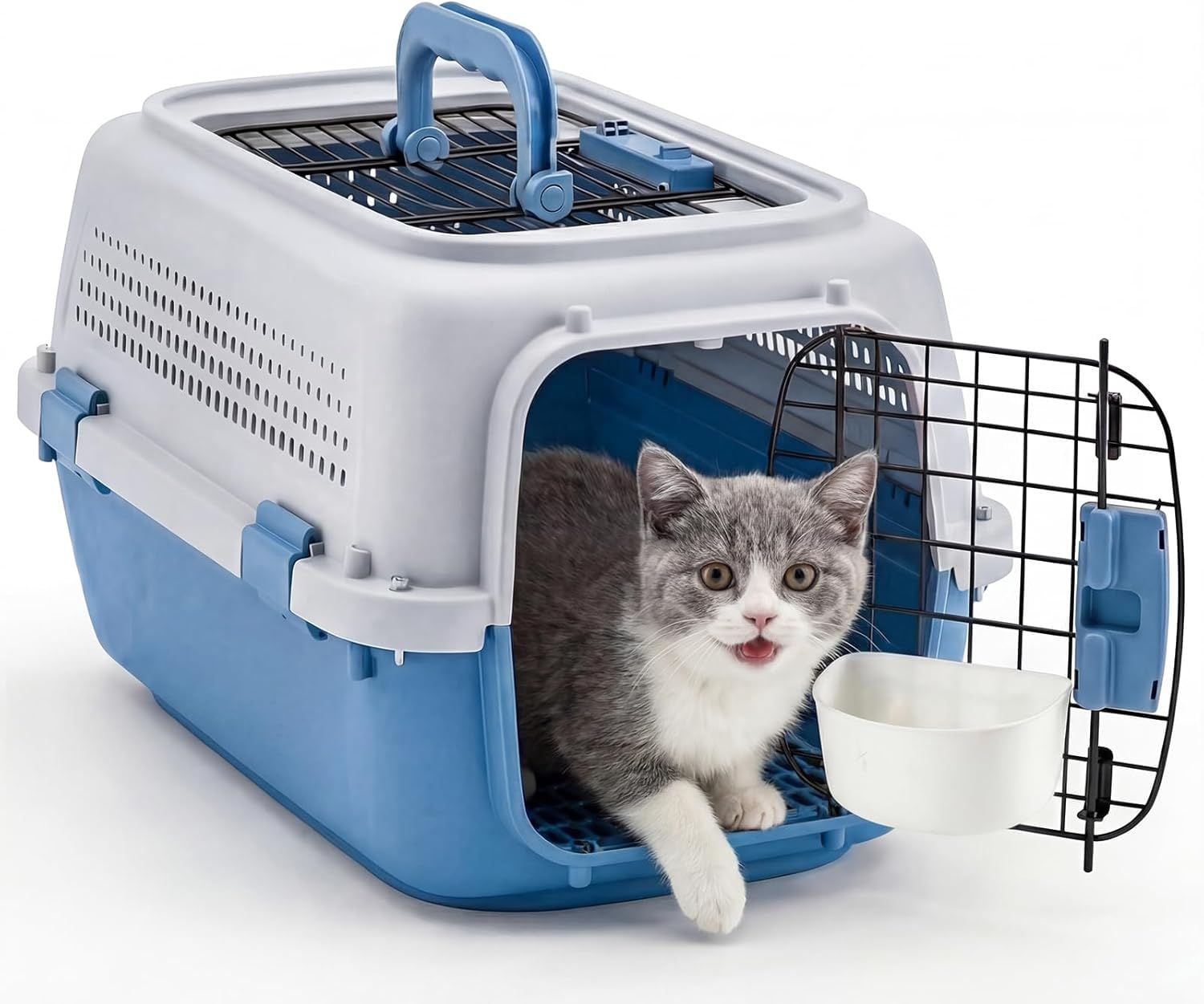 Hard-Sided Dog and Cat Carrier, TSA Airline Approved, for Small to Medium Pets, Travel Crate with Handle, Ventilated Design
