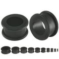 thumbnail image 1 of Hard Silicone Black Tunnels 2 Pieces (1 Pair) (B/7/1/12) (3/4" (19mm)), 1 of 3