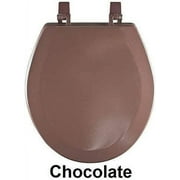 Hard Standard Wood Toilet Seat, 17 Inch Standard Round - Fits All Standard Size Fixtures - Easy to Install, Chocolate Brown