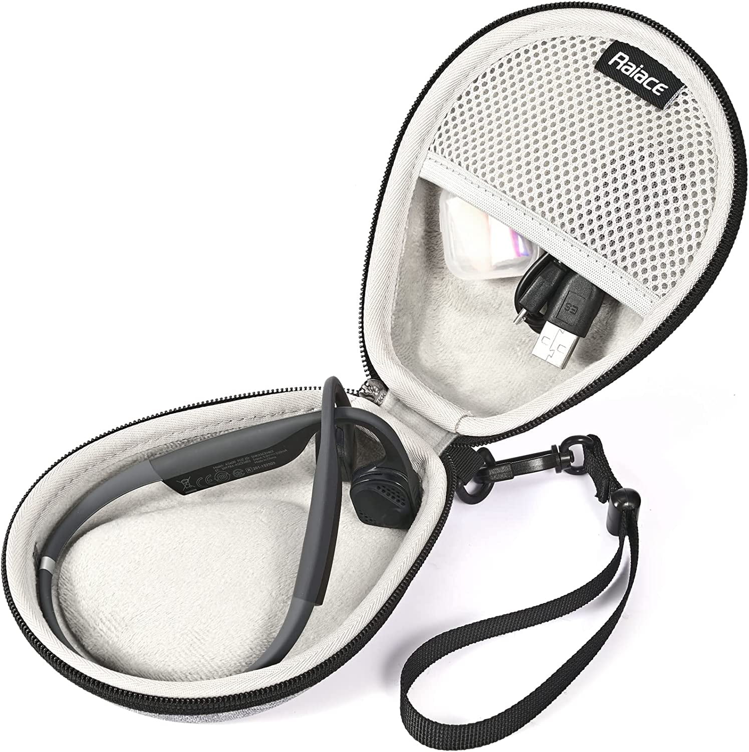 Hard Storage Case Compatible with AfterShokz Aeropex Trekz Air Titanium Mini Bone Conduction Headphones Travel
