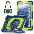 thumbnail image 1 of Heavy Duty Shockproof Hard Case for Samsung Galaxy Tab A9/A11 (8.7") Tablet, 3 Layers Rugged Case with Rotatable Kickstand/Handle/Pen Holder/Shoulder Strap, Blue Green, 1 of 8