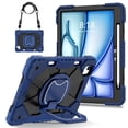 thumbnail image 1 of Hard Tablet Case for iPad Air 11-Inch M2 2024 (A2902/A2903/A2904), Heavy-duty Rugged Case with Kickstand /Pencil Holder, Portable Shockproof Sturdy Cover with Shoulder Strap /Handle, Blue Black, 1 of 8