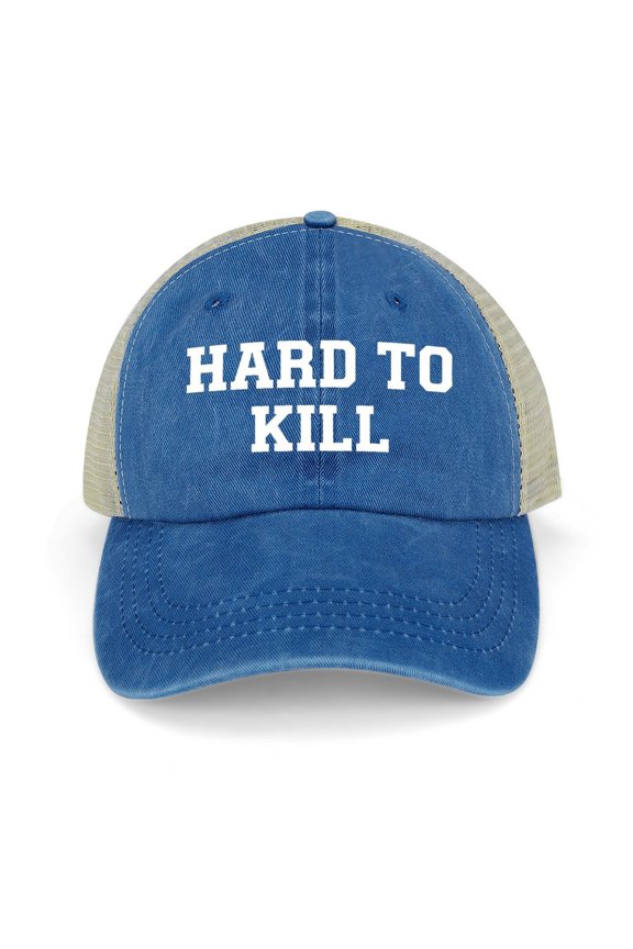 Hard To Kill Dark Blue Hat Adjustable Funny Fashion Unisex Baseball Cap for Men Women