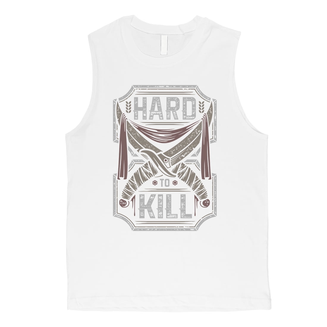 Hard To Kill Mens White Muscle Shirt