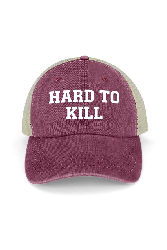 Hard To Kill Wine Red Hat Adjustable Funny Fashion Unisex Baseball Cap for Men Women