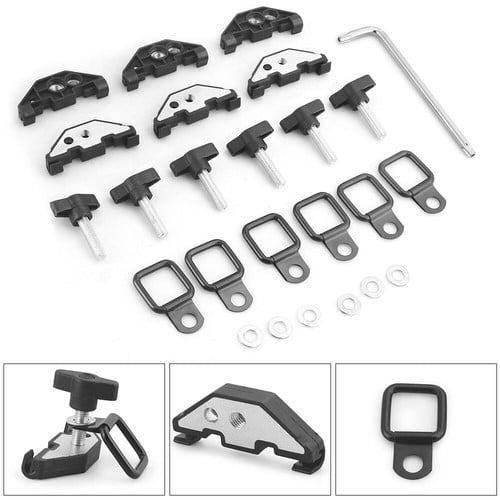 Hard Top Quick Removal Screw Nut+Tie-Down D-Rings For 07-18 Jeep Wrangler YJ TJ