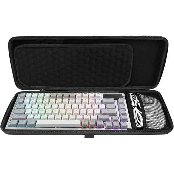 Hard Travel Case for Compact 75% Keyboard and Mouse Case, Computer 84 Key Wireless/Wired Keyboard Carrying Case Protective Storage Box Bag, Compatible with ASUS ROG Azoth 75%