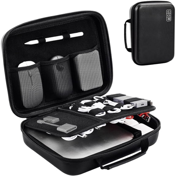 Hard Travel Electronic Organizer Case for MacBook Power Adapter Chargers Cables Power Bank Apple Magic Mouse Apple Pencil USB Flash Disk SD Card Small Portable Accessories Bag