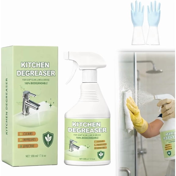 Hard Water Stain Remover, Shower Glass Cleaner Soap Scum Remover, Reduces Buildup, Calcium, Limescale and soap scum, Shower Cleaner for Shower, Glass, Toilet, Tub, Sink (1pc)