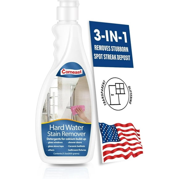 Hard Water Stain Remover For Shower Glass, Shower Door Cleaning Without Streaks And Spots, Mineral, Dust & Soap Scum Remover, Effortless Hard Water Cleaner Instant Shine, (Green Cream, 21.3 Fl Oz)