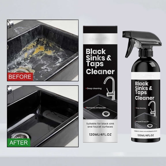 Hard Water Stain Remover Spray 120ml Sink Faucet Stainless Steel Cleaner Soap Scum Limescale Water Spot Polisher Kitchen Bathroom Surface Shine Restorer Anti Fingerprint Daily Maintenance Spray