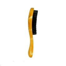 Hard Wave Brush for Men with Black Bristles, Hard Bristles for Thick Coarse Hair, Use for Detangling, Smoothing, Wave Styles