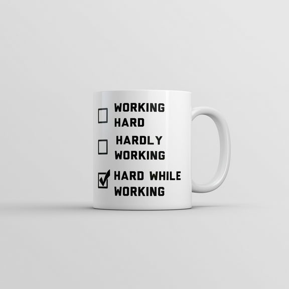 Hard While Working Checklist Mug Funny Sarcastic Adult Joke Graphic Novelty Coffee Cup