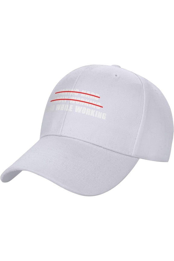 Hard While Working Classic Low Profile Baseball Cap Dad Hat Adjustable Men Women for Running Workouts,Black