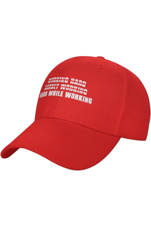 Hard While Working Classic Low Profile Baseball Cap Dad Hat Adjustable Men Women for Running Workouts,Black
