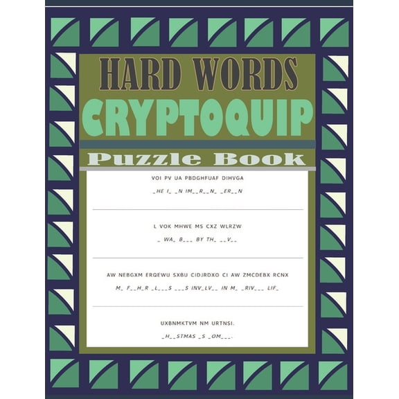 Hard Words Cryptoquip Puzzle Book: Cryptograms Puzzle Book With Hints and Solutions - Seniors Puzzle Book, (Paperback)