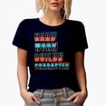 thumbnail image 1 of Hard Work Builds Character, Inspirational Quote, Navy Blue T-Shirt, Small, 1 of 5