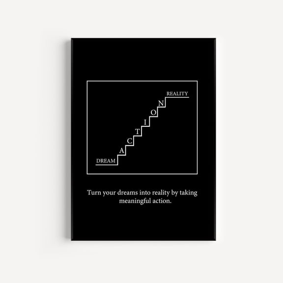 Hard Work Office Wall Art Print, Unframed Paper Poster 8x10in