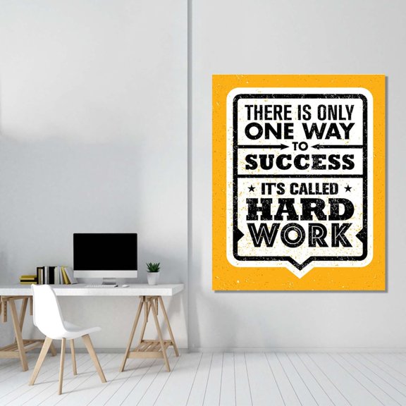 Hard Work Success Motivational Office Decor, Unframed Paper Poster 8x10in