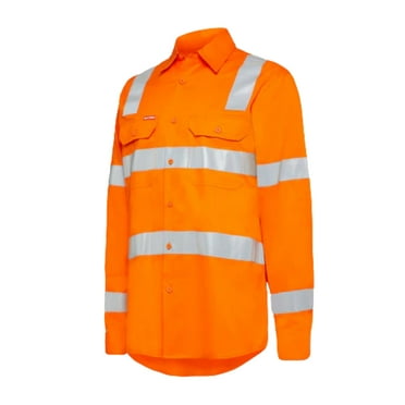 Hard Yakka Womens Foundation Biomotion HiVis Taped Reflective Work Shirt Y08420
