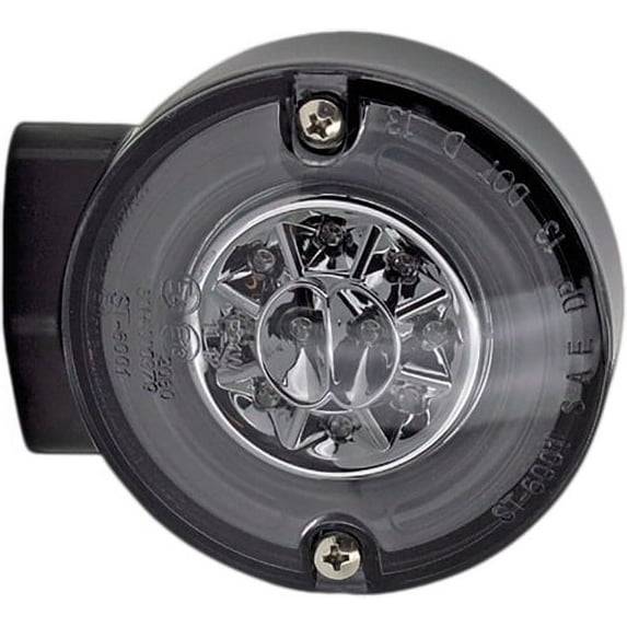 HardDrive Halo LED Rear Turn Signal, Amber LED with Black Housing and Smoke Lens - Single Function