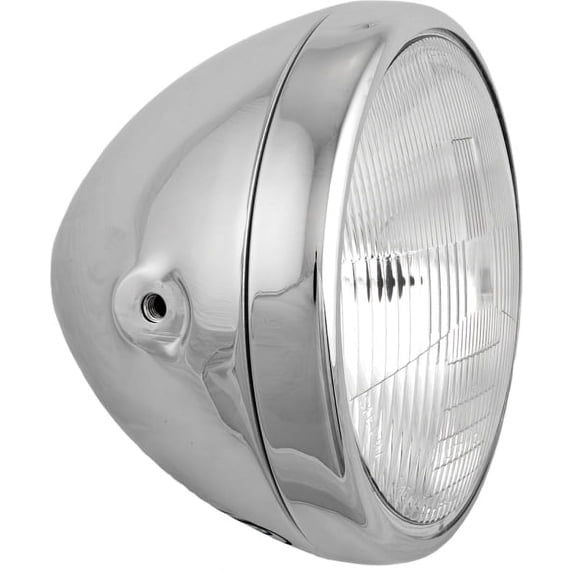 HardDrive Universal 7in. Chrome Headlight Assembly, Side Mount - 12v 60/55w H4