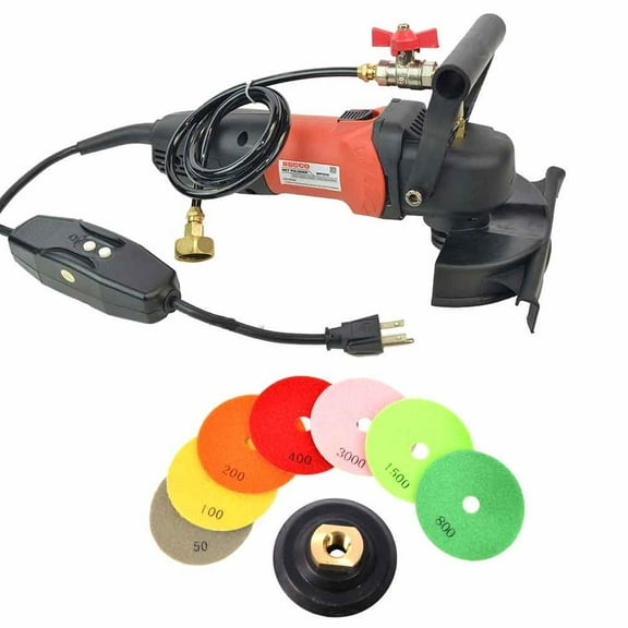 HardInch Wvpolset Marble & Stone 4-Inch Granite Sander Countertop Wet Polisher Grinder With Diamond Pads
