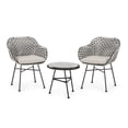thumbnail image 1 of Hardaway Outdoor 3 Piece Wicker Chat Set, White, Beige, and Black, 1 of 11